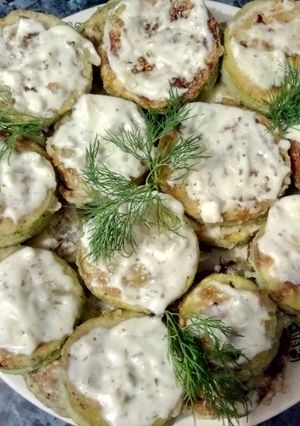 Фото Кабачки с вкусным соусом #марафон.