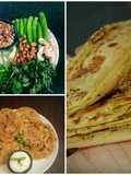 பச்சைமிளகாய் பூண்டு ஸ்டப்ப்ட் லேயர் பராத்தா(stuffed layer parotta recipe in tamil)
