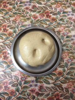 A picture of Soft roti dough in bread maker machine.