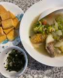 Canh soup và đậu hũ mỡ hành
