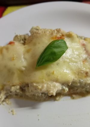 Una foto de Lasagna de zapallitos y berenjenas