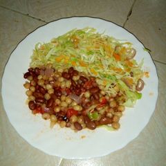 Githeri and cabbage A picture of Githeri and cabbage.