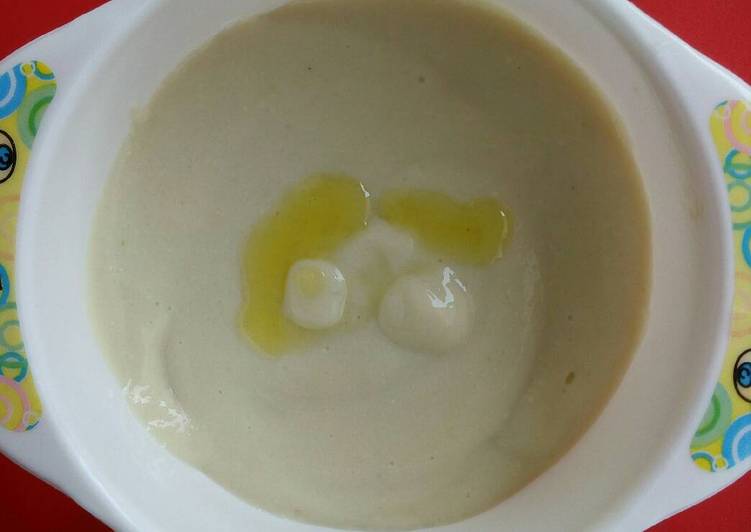 Resep MPASI 7m+ : Burtemyong (Bubur Tempe Oyong)+ evoo, Sempurna