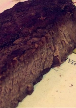 A picture of Well Done Steak With Garlic Butter.