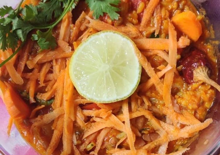 Recipe: Perfect Carrot paneer dal fry