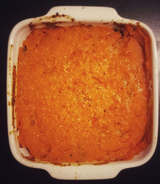 Une photo de Parmentier patate douce boudin noir
