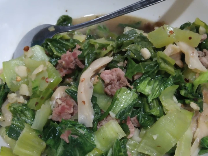 Cara Gampang Membuat Resep Tumis jamur sawi hijau, saus tiram sapi yang Sempurna