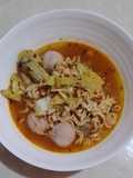 Seblak seger tanpa kerupuk dengan Chili oil