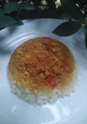 Foto resep Nasi Tim Ayam Telur Tersembunyi