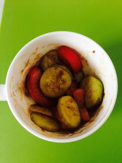 Una foto de Ensalada de tomate y pepino