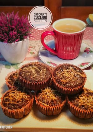 Foto resep Chocolate custard muffin