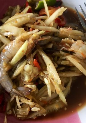 รูปของ ตำแตงกุ้งสด คีโต