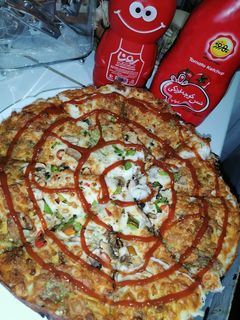 عکسی از دستور پیتزا قارچ و گوشت