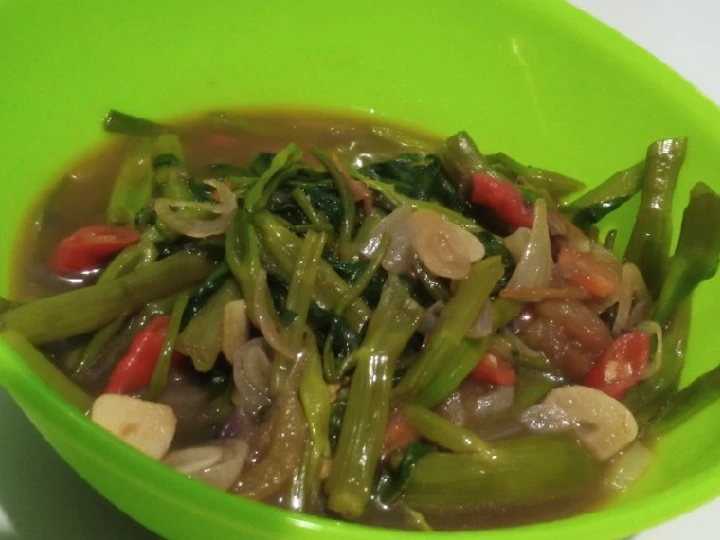 Cara Mudah Membuat Resep Tumis kangkung saus tiram yang Lezat Anti Ribet, Lezat Sekali