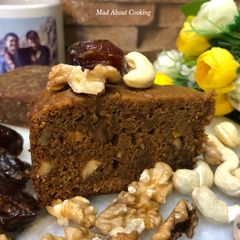 A picture of Whole Wheat Date Jaggery Walnut Cake – No Sugar Treat Christmas Special.