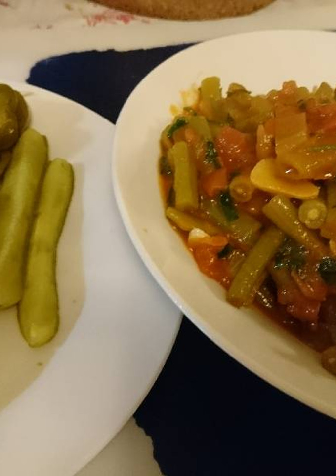 Una foto de Guisado de ejote y couscous