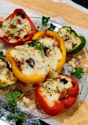 A picture of Italian Baked Bell peppers.