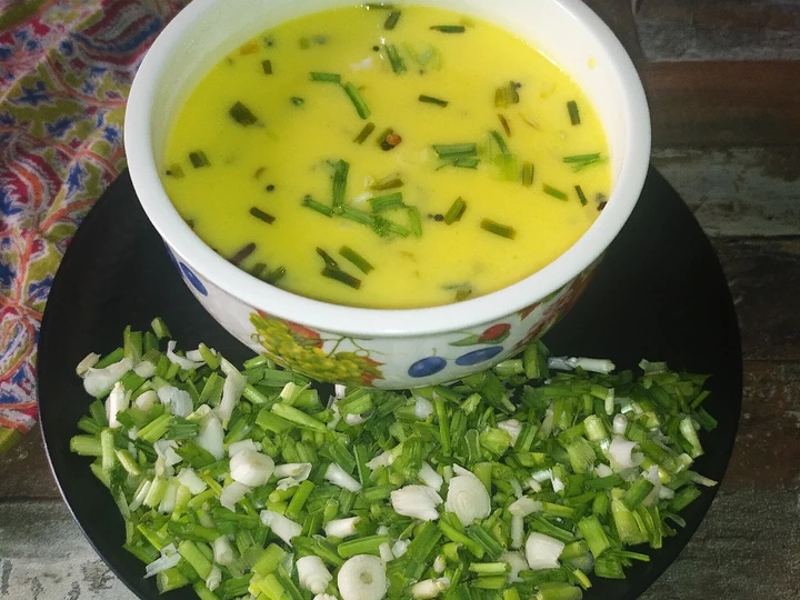 Recipe Green Garlic Kadhi which So Delicious