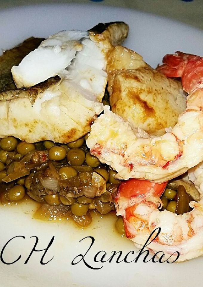 Una foto de Bacalao con langostinos