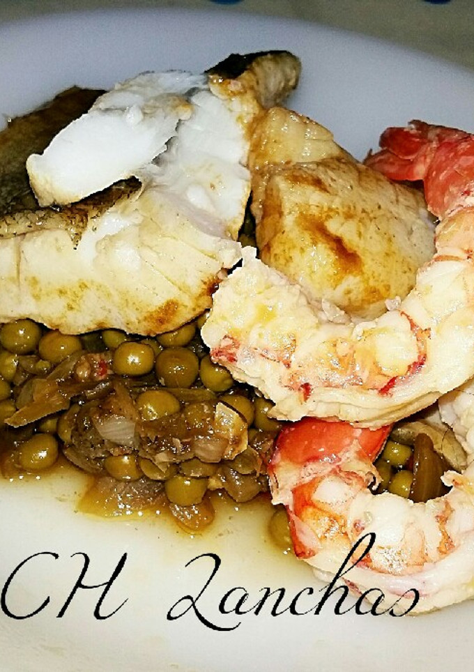 Una foto de Bacalao con langostinos