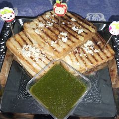 A picture of Chicken cheese sandwhich.