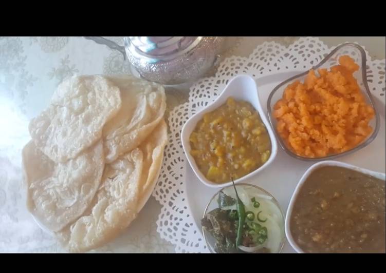 Recipe of Homemade Porri Fried flatbread (Halwa Pori)