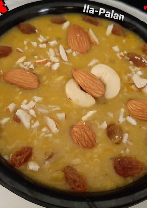 A picture of Vegan Mogar Moong Dal Payasam.