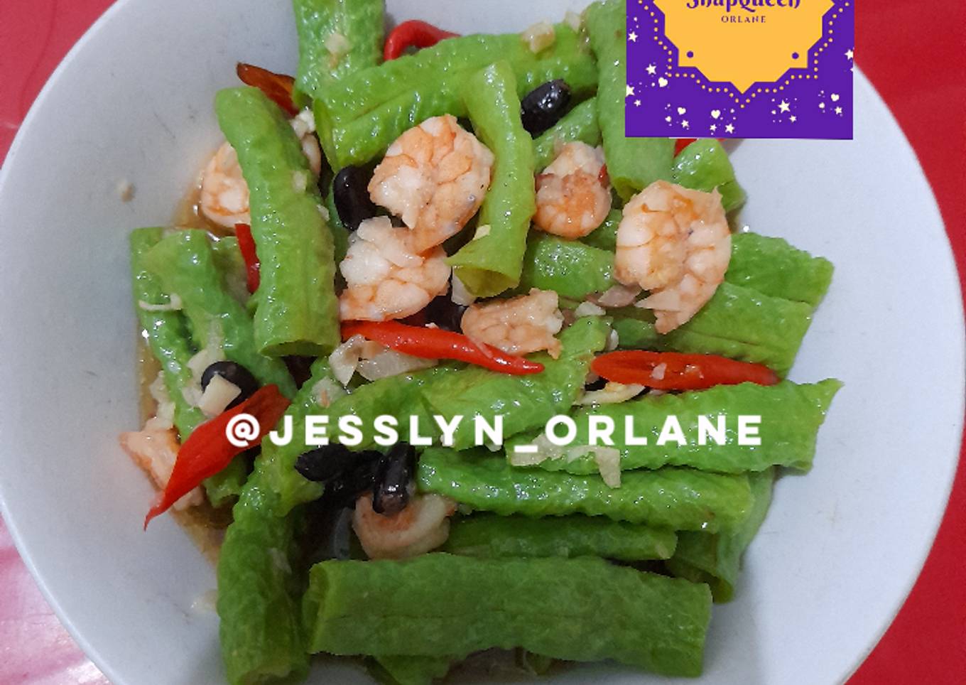 Kacang panjang tumis udang