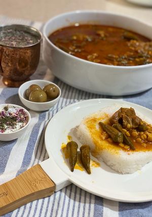 عکسی از دستور قیمه بامیه