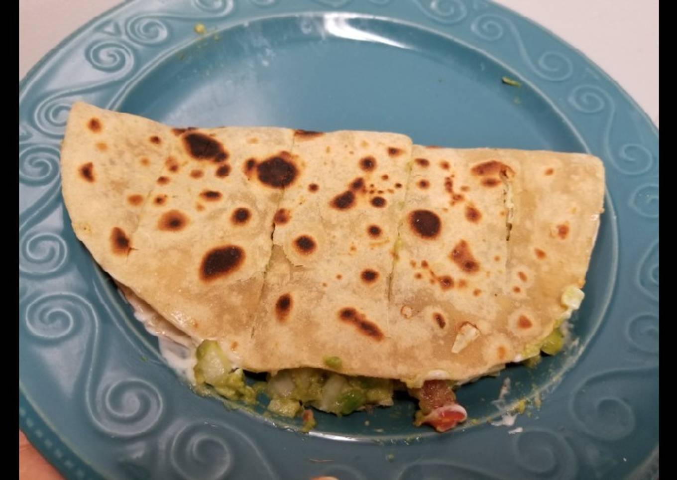 Mexican avocado cheese taco