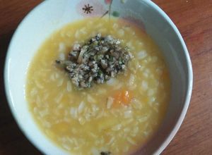 Hình của món Cháo lươn cà rốt khoai lang cho bé.