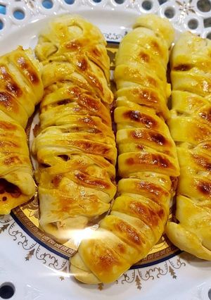 عکسی از دستور اشترودل گوشت و قارچ