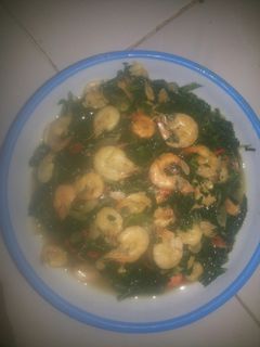 Foto resep Daun pepaya tumis udang