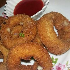 Cheesy onion rings ❤💙❤ A picture of Cheesy onion rings ❤💙❤.