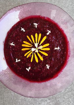 Une photo de Purée de fruits rouges à la fleur d'oranger 🌺
