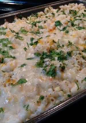 A picture of Mac&Cheese.