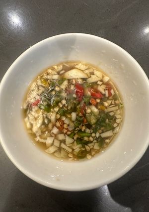 A picture of Prik Nam Pla. Thai Fish Sauce - the Main Seasoning Sauce That Goes with All Thai Food - Enjoy :P.