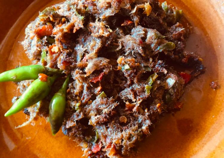Langkah mengolah Sambal Ikan Asin Mercon Lezat