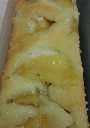 Una foto de Budín de manzana estilo torta invertida