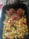 Pollo al horno con verduras