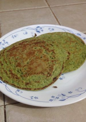 Una foto de Pancakes de avena y espinaca