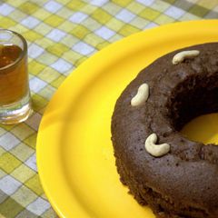 A picture of My First Attempt at Baking-Egg less Chocolate Sponge Cake Using Pressure Cooker :).