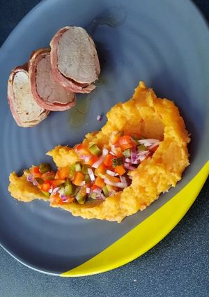 Baconba tekert sertésszűz recept fotója