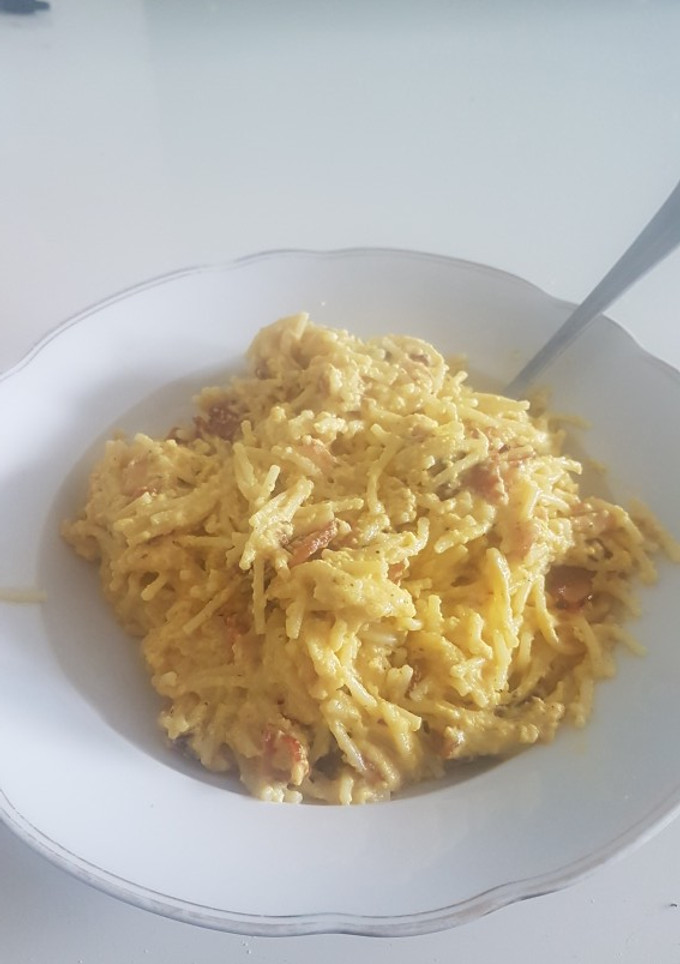 Una foto de Espaguetis (fideos) carbonara