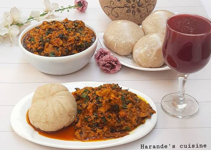 Eba with egusi soup