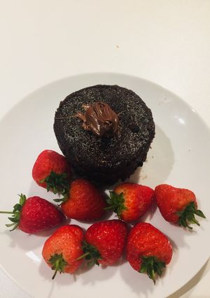 รูปของ เค้กชอคโกแลต Nutella สูตรหวานน้อย (ไมโครเวฟ)