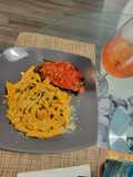 Seafood Rose` penne pasta