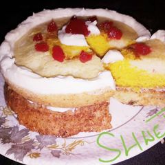 A picture of Bournvita and fruits jam cake... It's healthy for child's.