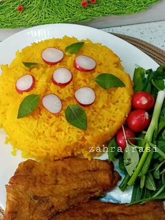 عکسی از دستور زعفران پلو با ماهی