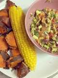 Guacamole com milho e batata doce 🌽